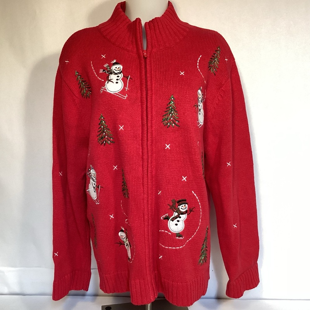 Women’s CRYSTAL- KOBE Holidayay cardigan sweater size 1X